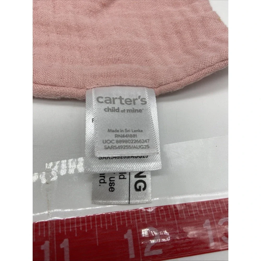 Carters Child of Mine Pink Bunny Muslin Lovey Security Blanket 12x12 SAR549255